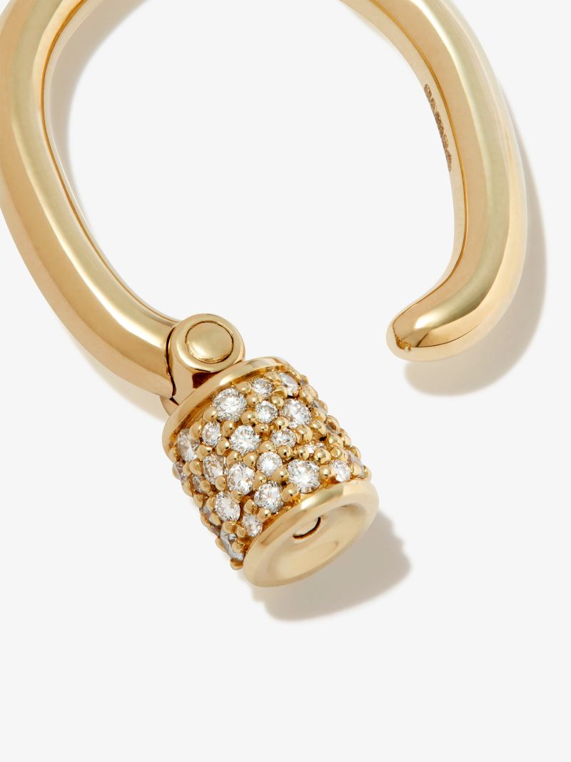 18k Yellow Gold Trundle Lock Diamond Ring