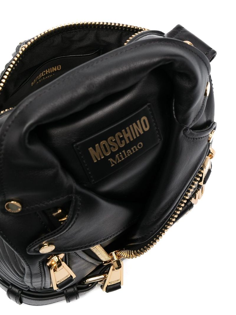 Black Biker Leather Backpack