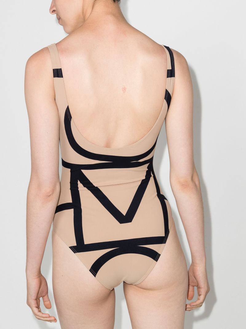 Monogram Print Swimsuit