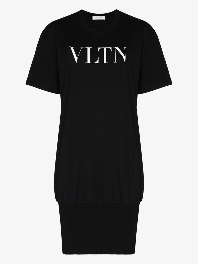 Black Vltn Logo T-shirt Dress