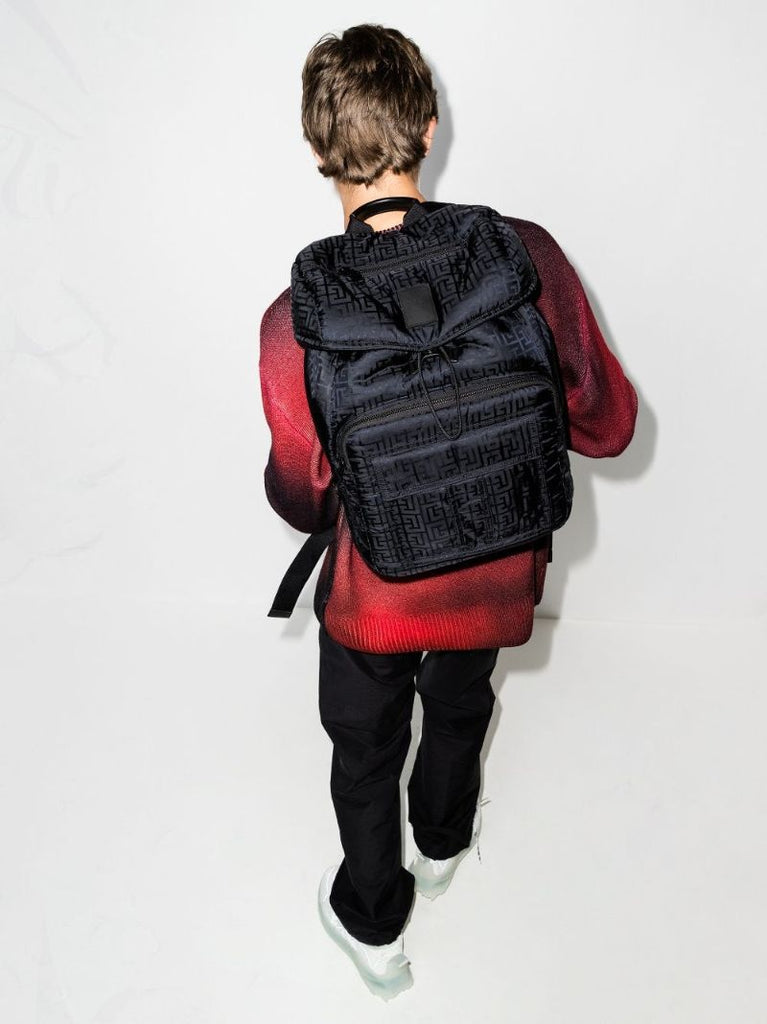 Tonal Monogram Logo Patch Backpack