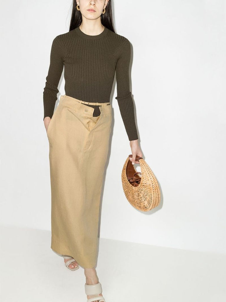 La Jupe Terraio Waist Strap Midi Skirt