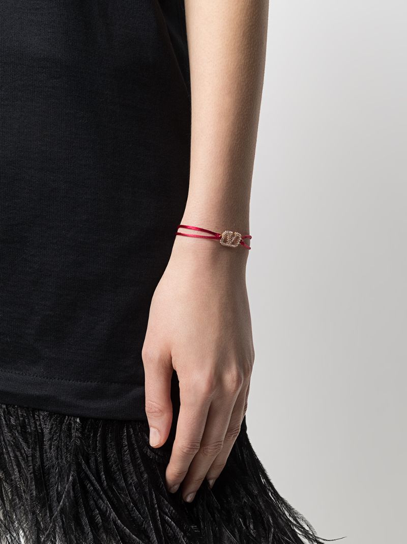 Red Vlogo Signature Crystal Bracelet