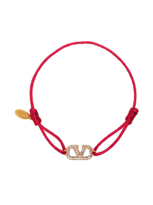 Red Vlogo Signature Crystal Bracelet