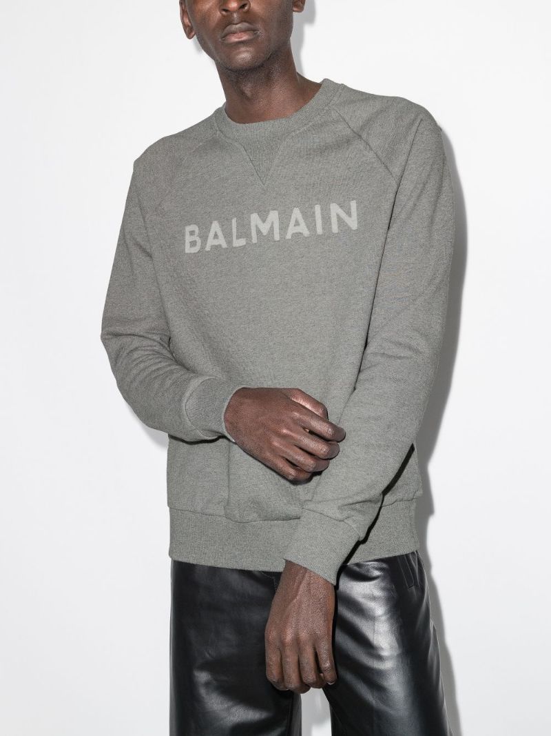 Grey Flocked Logo Sweatshirt