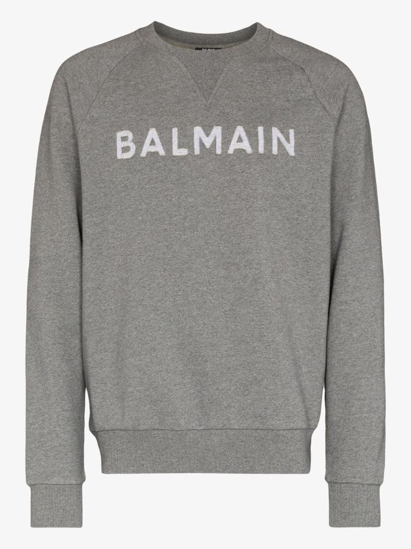 Grey Flocked Logo Sweatshirt