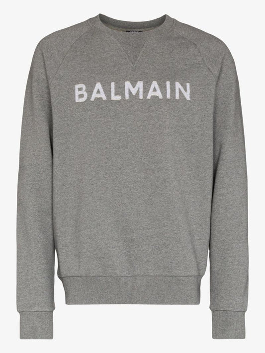 Grey Flocked Logo Sweatshirt