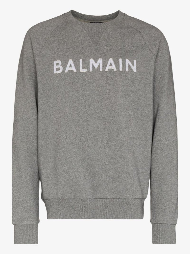 Grey Flocked Logo Sweatshirt