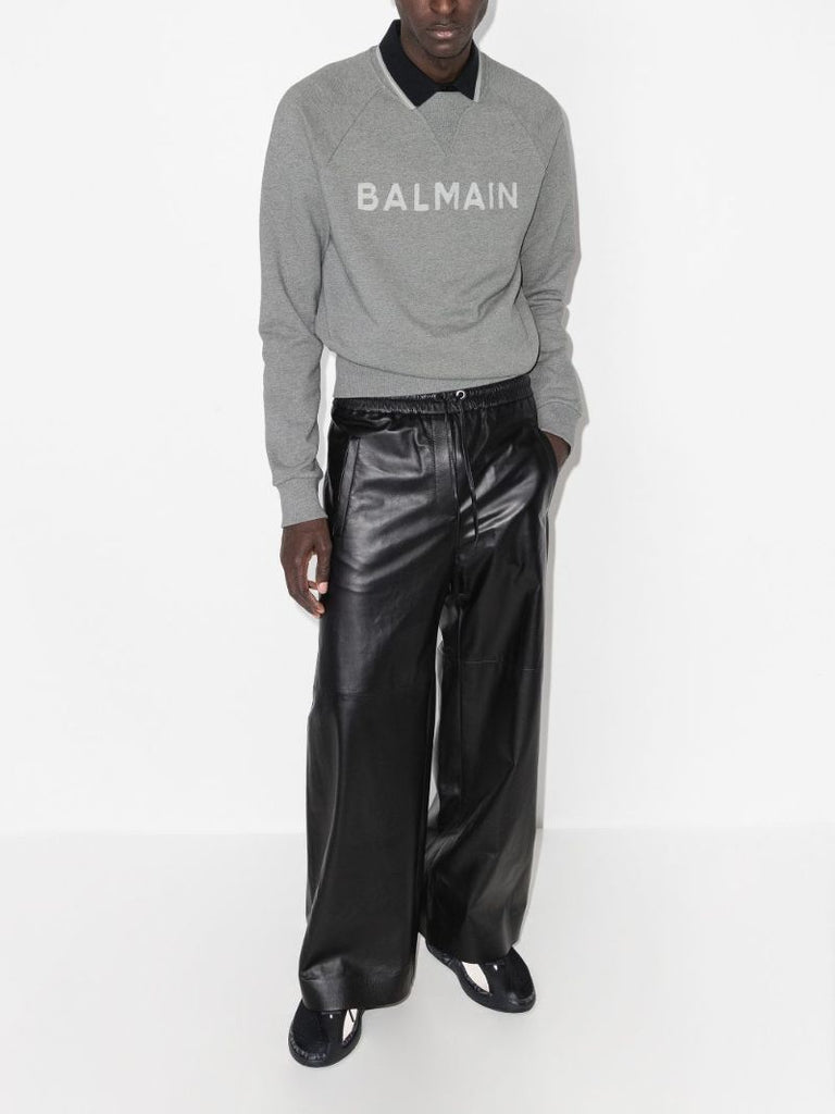 Grey Flocked Logo Sweatshirt