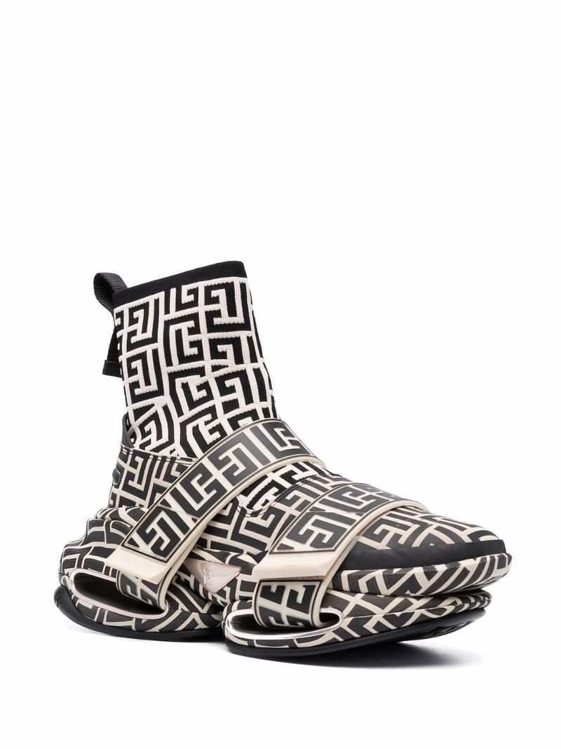 Black and White B-bold Monogram Sneakers
