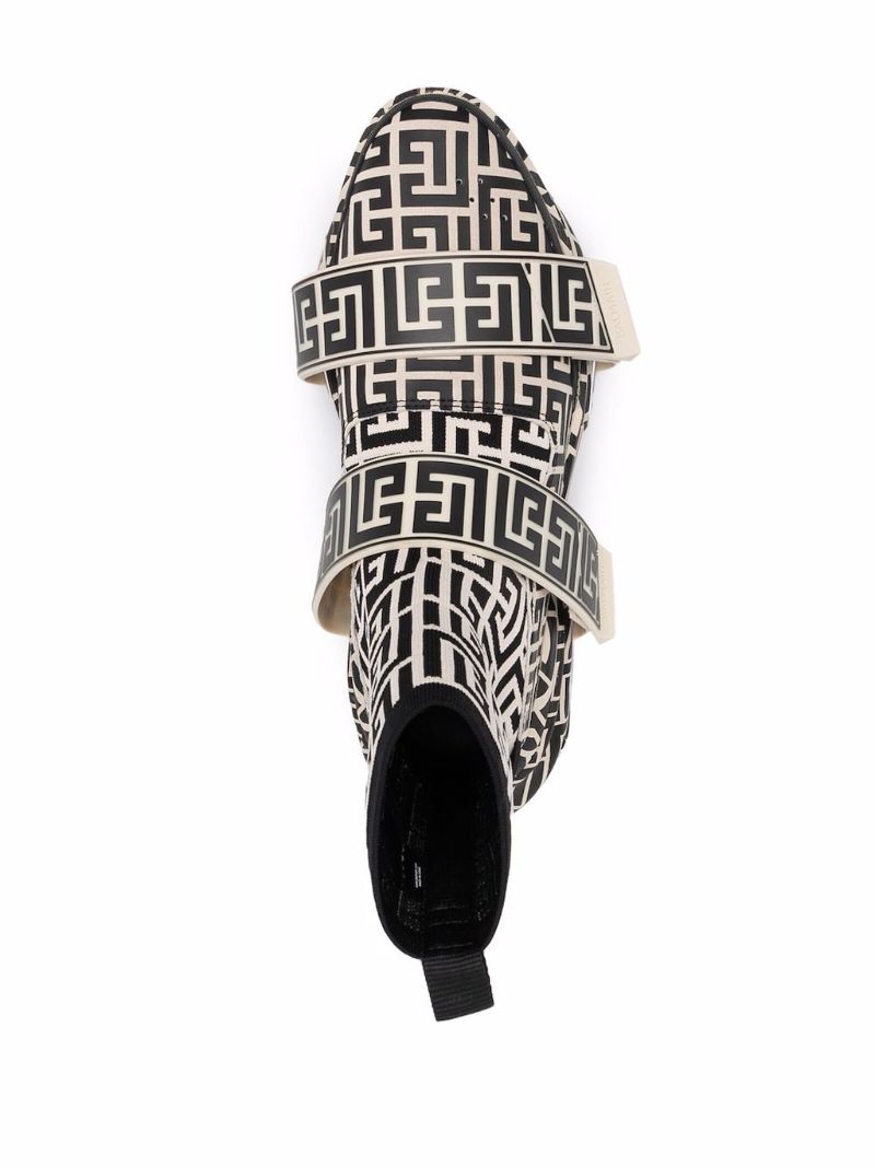 Black and White B-bold Monogram Sneakers