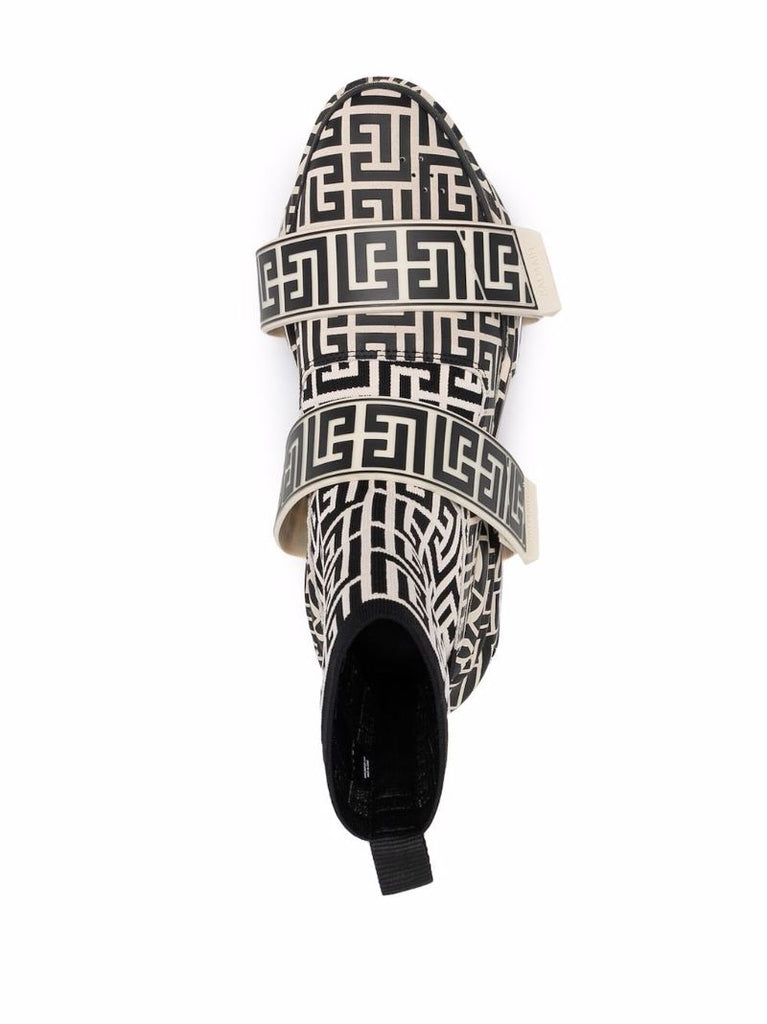 Black and White B-bold Monogram Sneakers