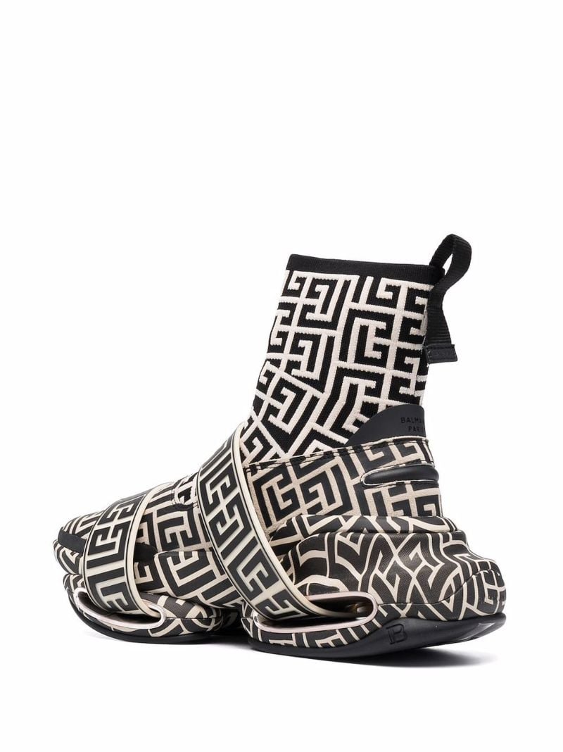Black and White B-bold Monogram Sneakers