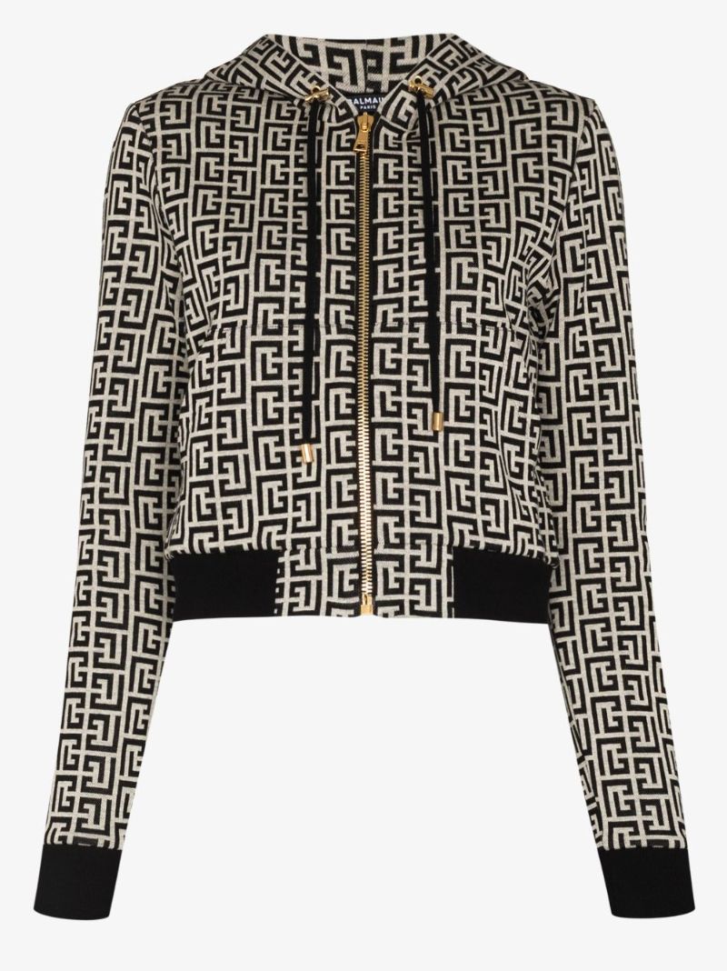 Monogram Cropped Hoodie