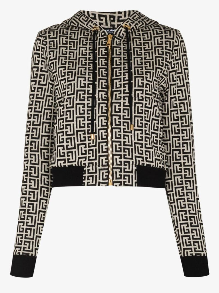 Monogram Cropped Hoodie