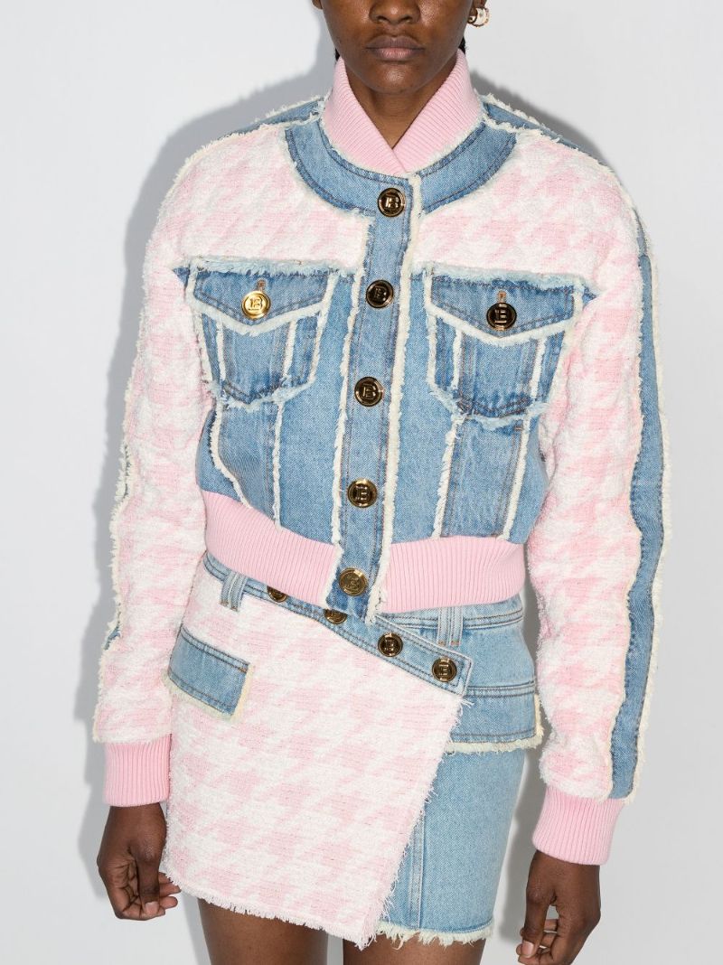 Tweed Panel Denim Jacket