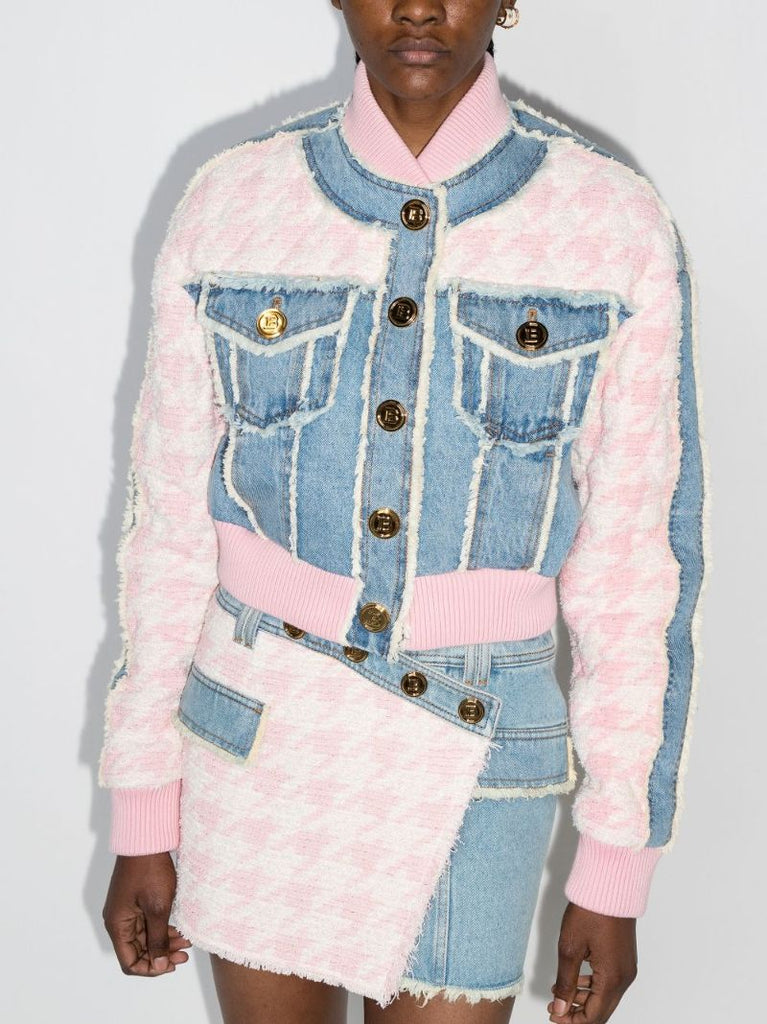 Tweed Panel Denim Jacket