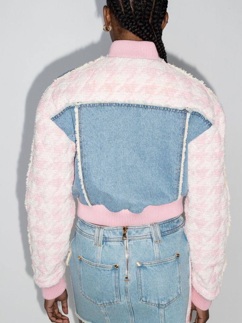 Tweed Panel Denim Jacket