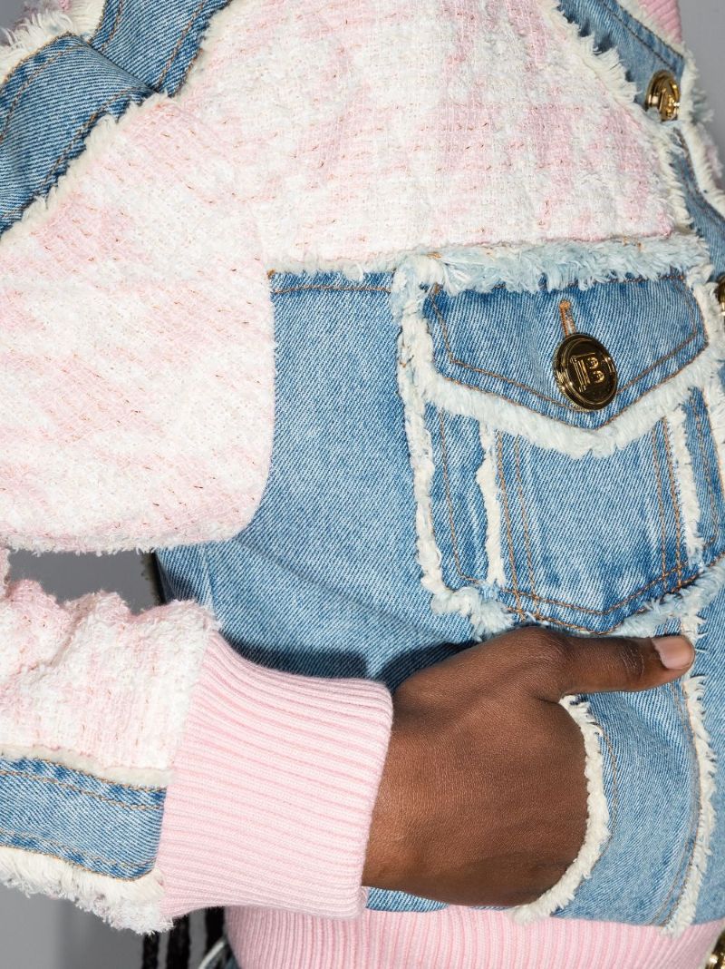 Tweed Panel Denim Jacket