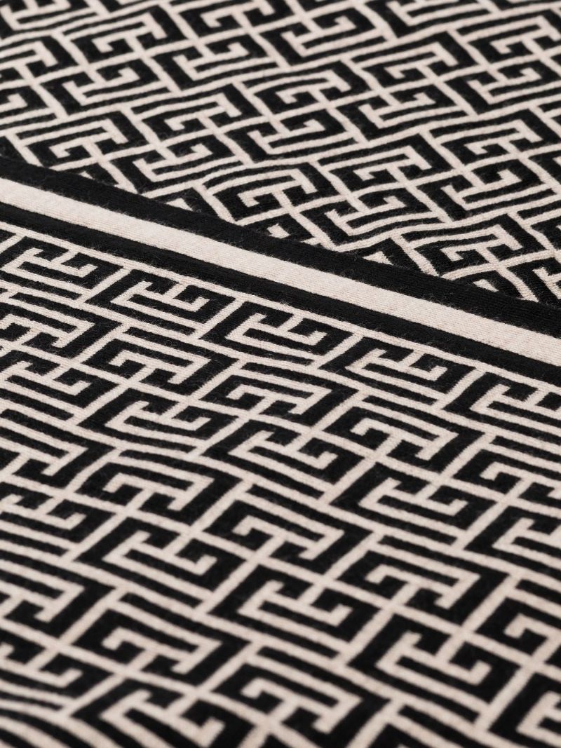 Black Monogram Jacquard Merino Scarf
