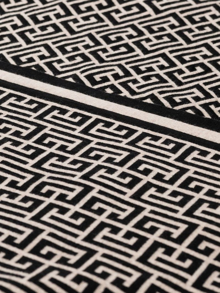 Black Monogram Jacquard Merino Scarf