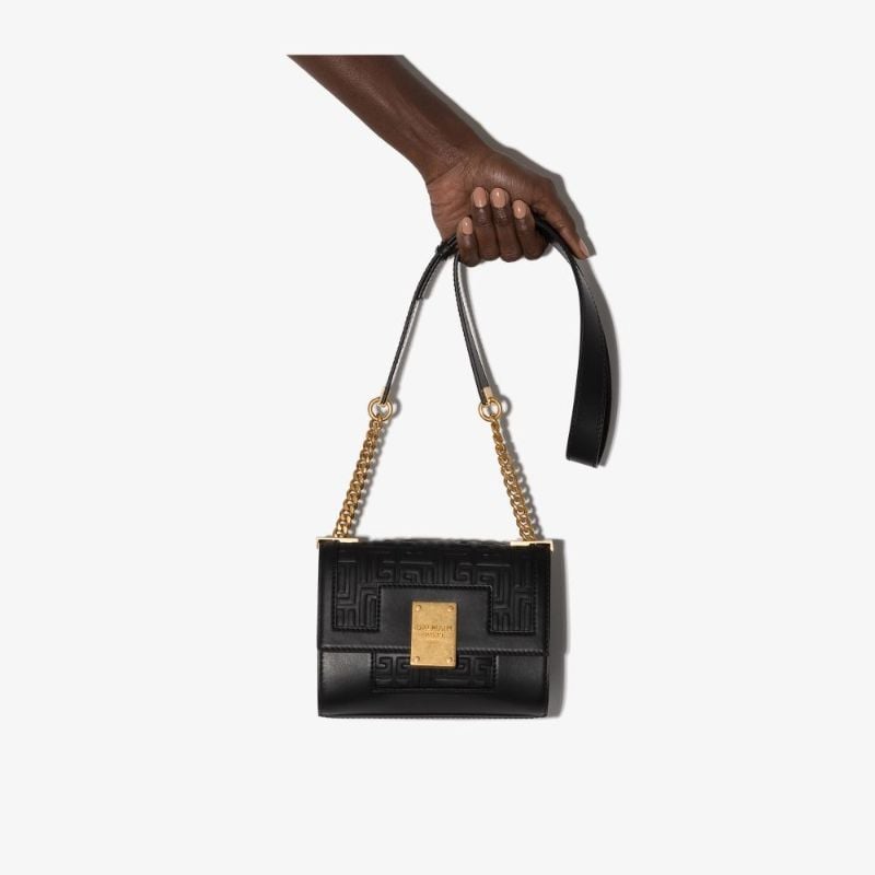 Black 1945 Monogram Embossed Leather Cross Body Bag