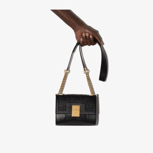 Black 1945 Monogram Embossed Leather Cross Body Bag