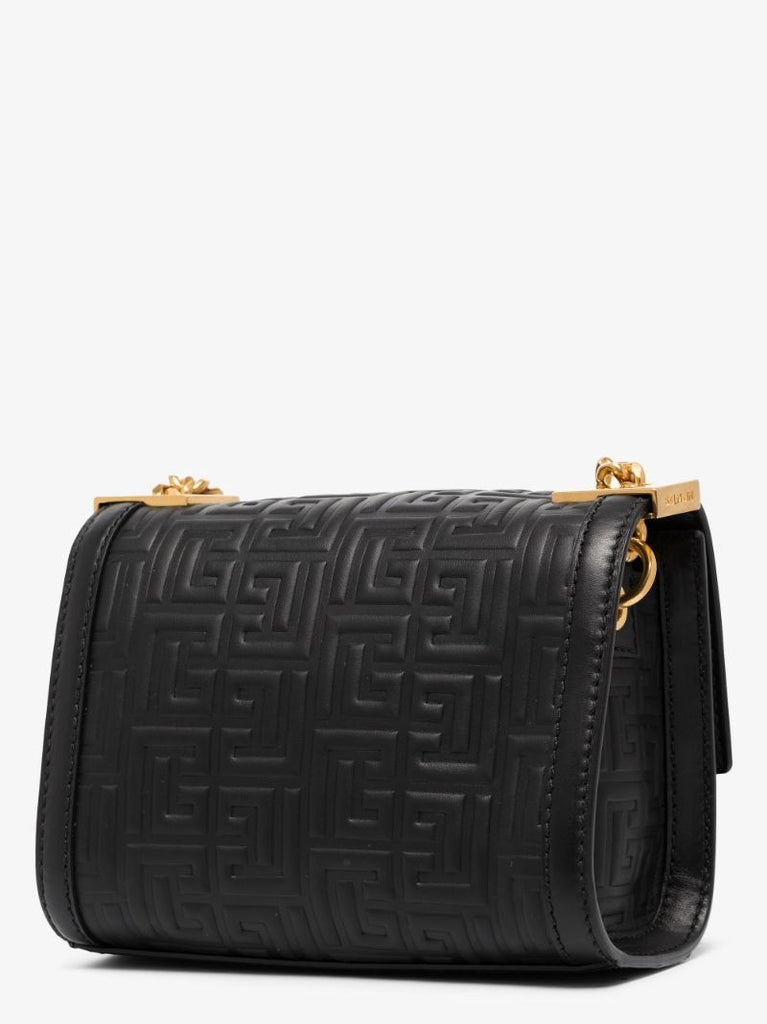 Black 1945 Monogram Embossed Leather Cross Body Bag