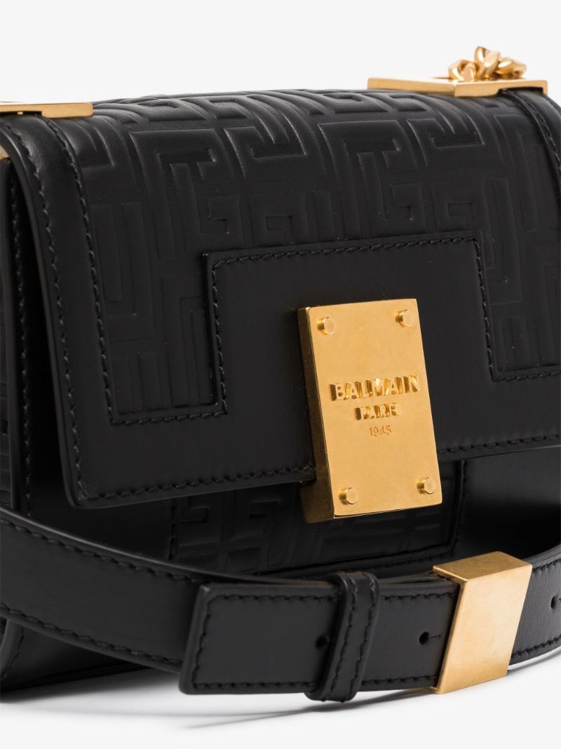 Black 1945 Monogram Embossed Leather Cross Body Bag