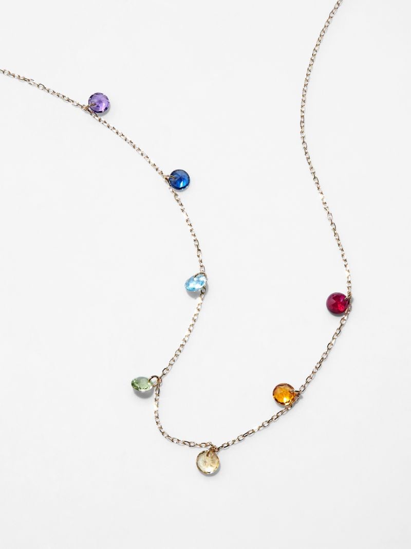 18k Yellow Gold Chakras Sapphire Necklace