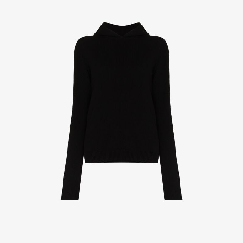 Ribbed Hooded Cashmere Sweater