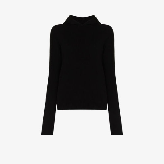 Ribbed Hooded Cashmere Sweater