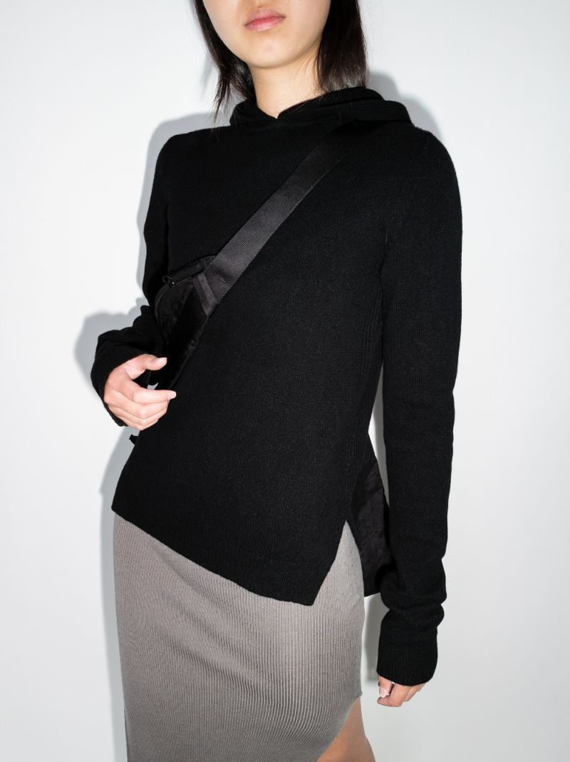 Ribbed Hooded Cashmere Sweater