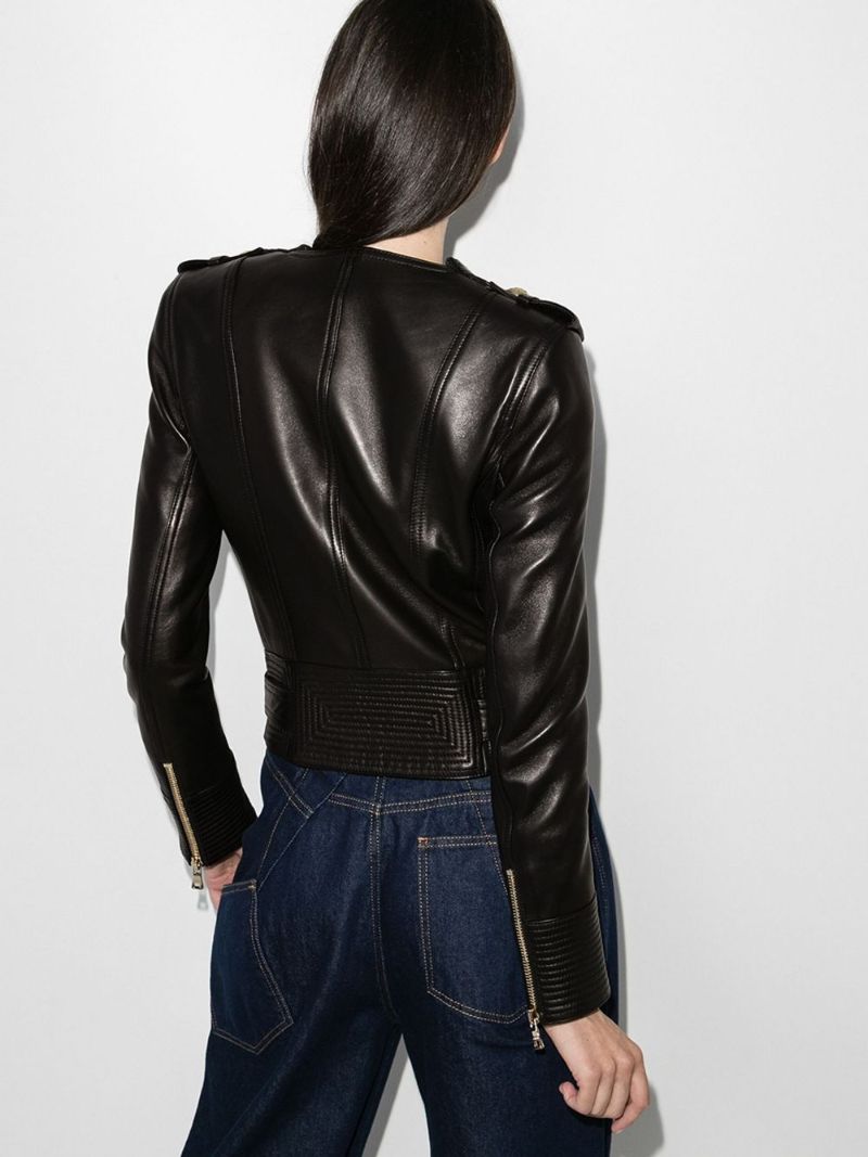 Cropped Leather Jacket