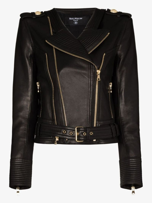 Cropped Leather Jacket
