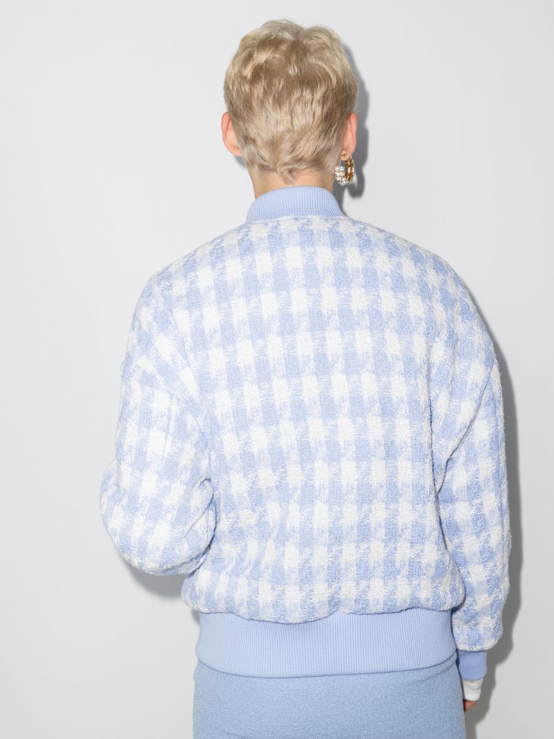 Houndstooth Tweed Bomber Jacket