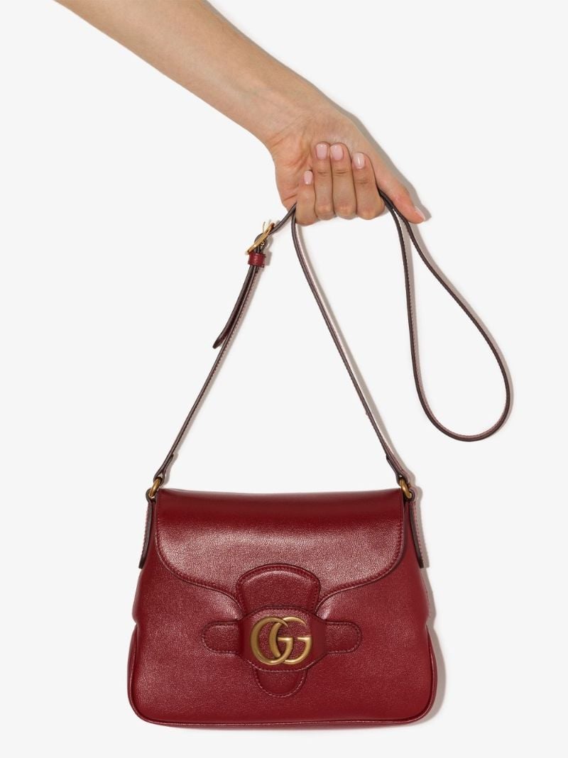 Red Dahlia Leather Cross Body Bag