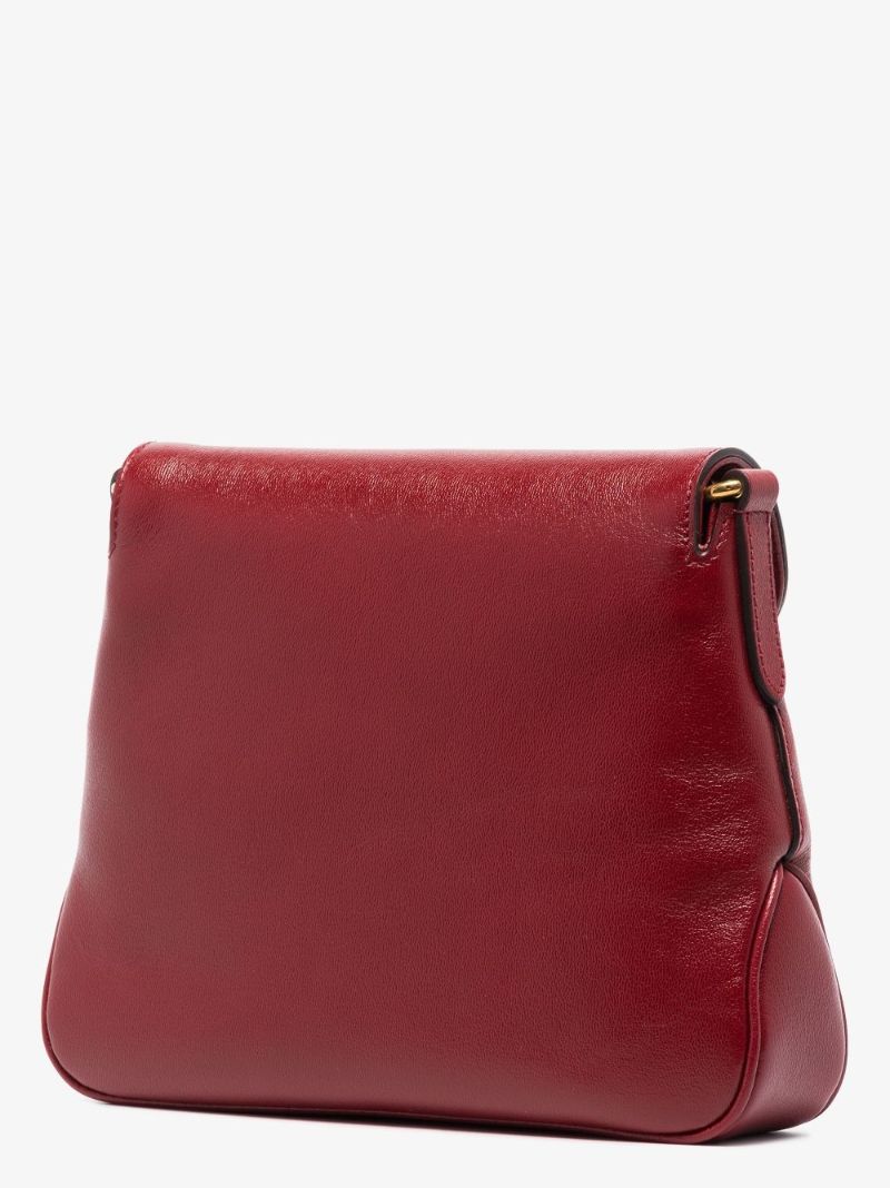 Red Dahlia Leather Cross Body Bag