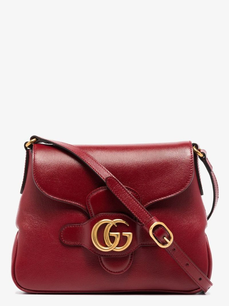 Red Dahlia Leather Cross Body Bag