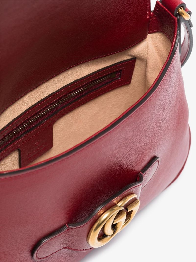 Red Dahlia Leather Cross Body Bag