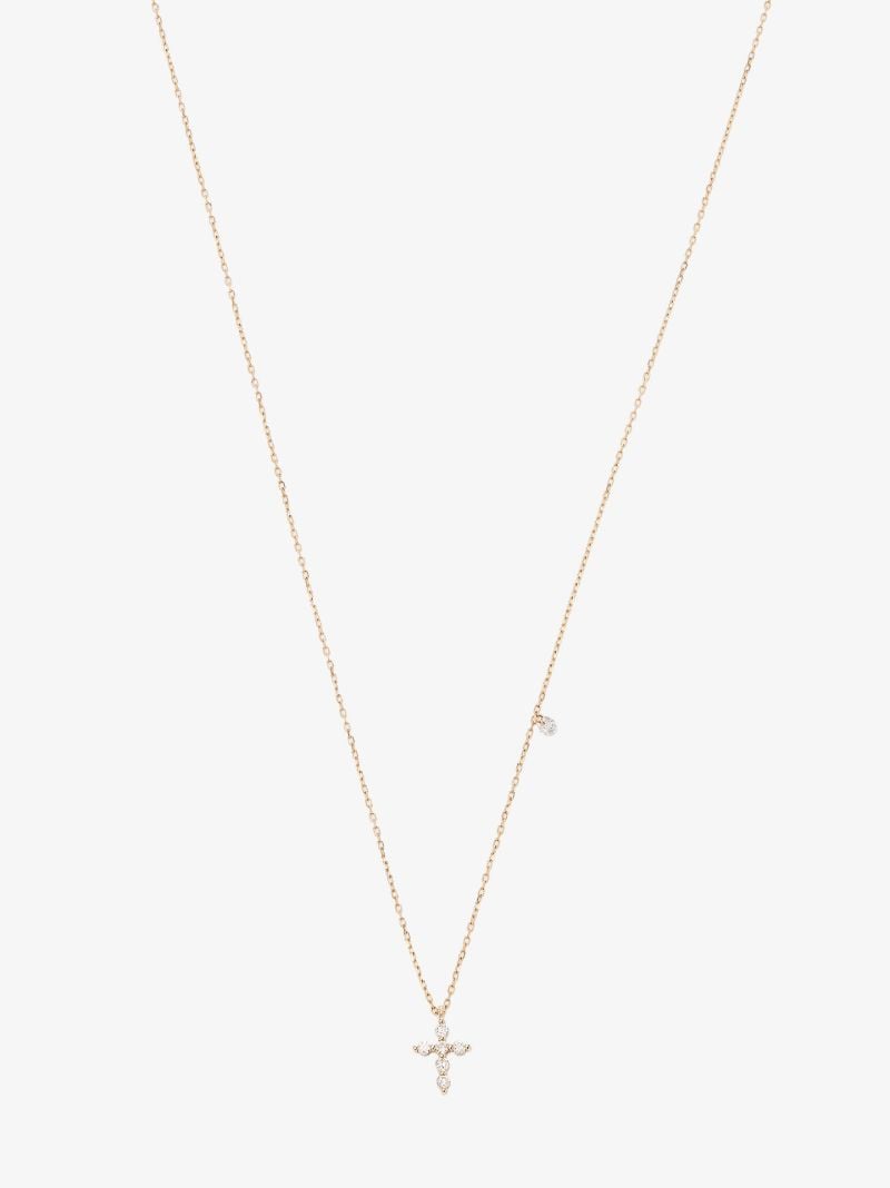 18k Yellow Gold Cross Diamond Necklace