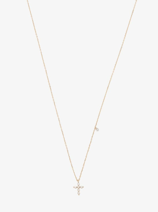 18k Yellow Gold Cross Diamond Necklace