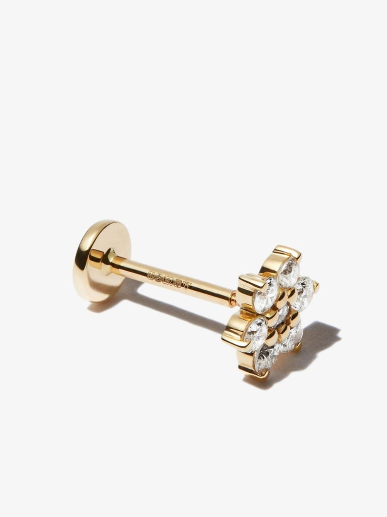 18k Yellow Gold Diamond Single Stud Earring
