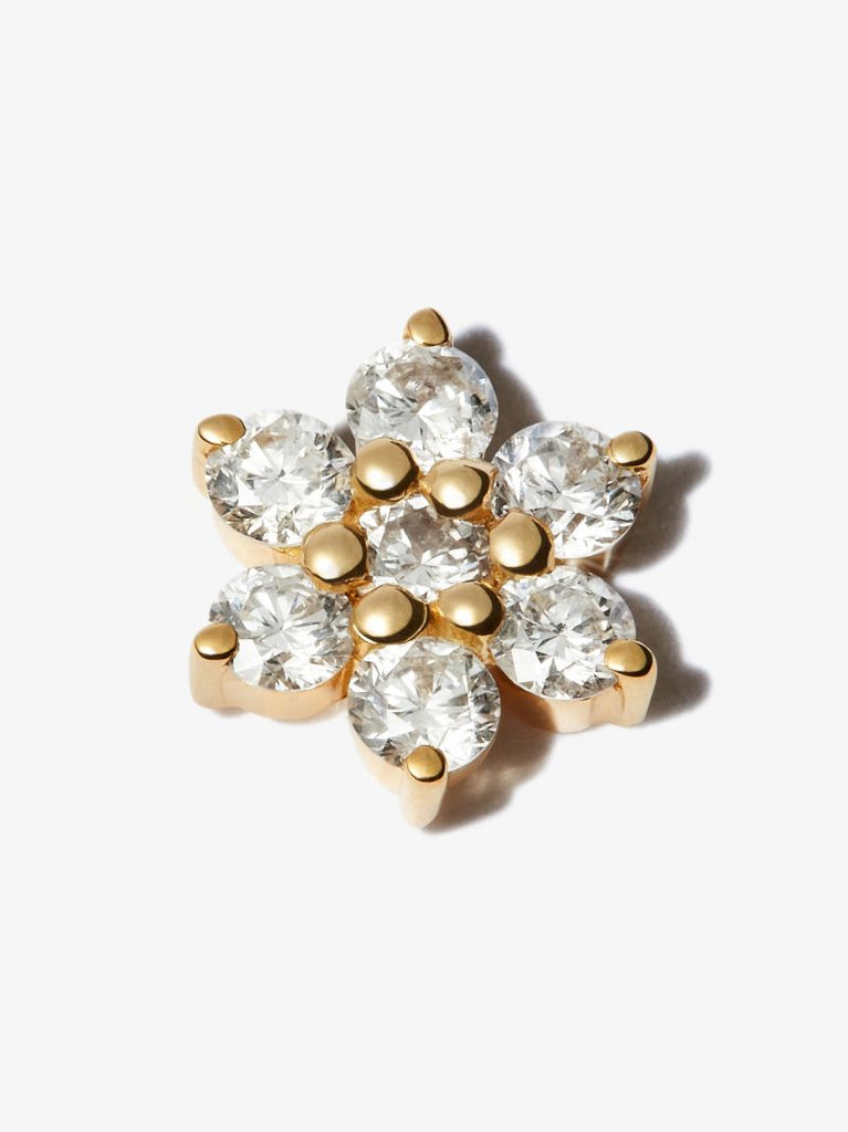 18k Yellow Gold Diamond Single Stud Earring