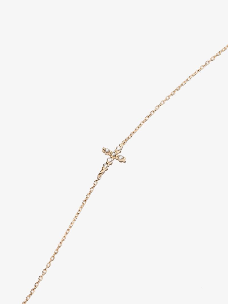 18k Yellow Gold Cross Diamond Bracelet