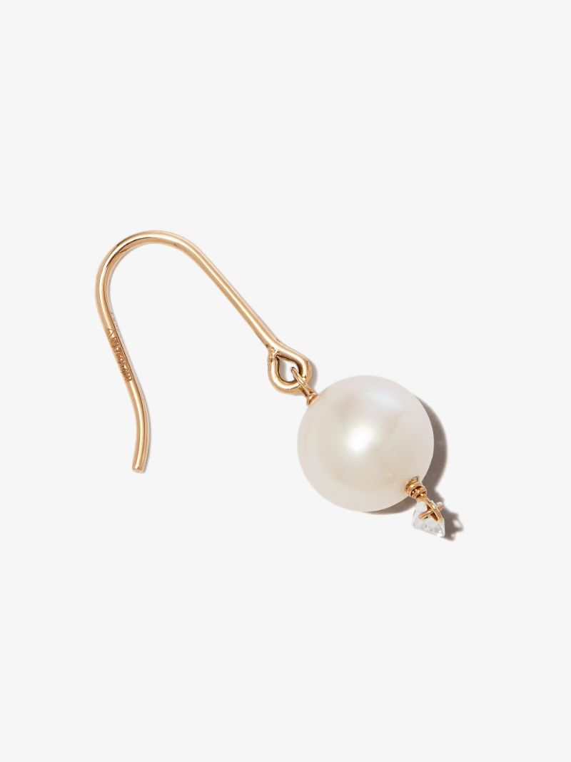 18k Yellow Gold Rain Song Pearl and Diamond Earring