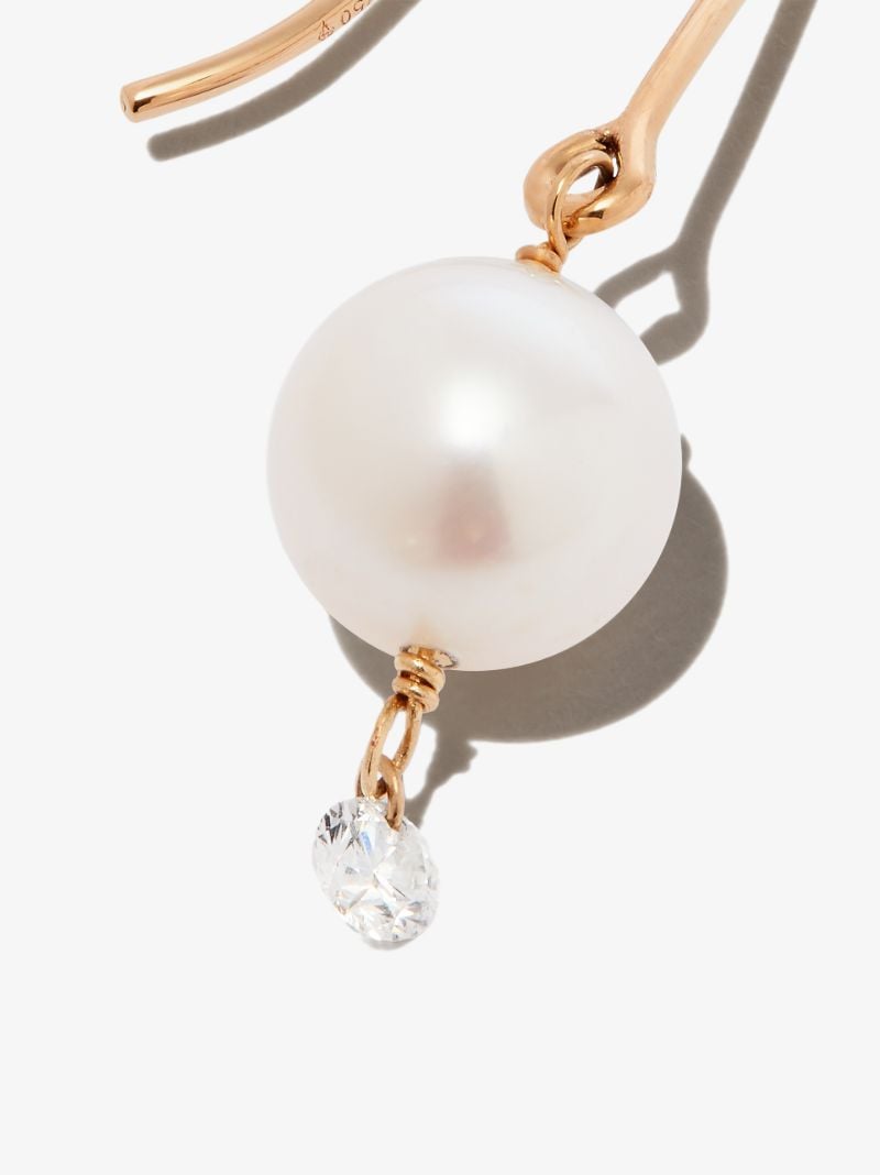 18k Yellow Gold Rain Song Pearl and Diamond Earring