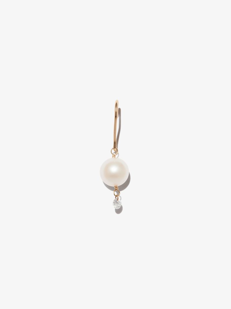 18k Yellow Gold Rain Song Pearl and Diamond Earring