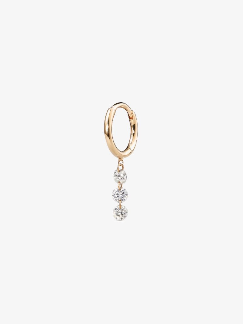 18k Yellow Gold Diamond Hoop Earrings
