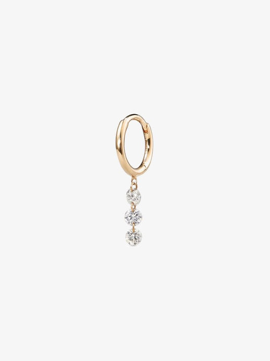18k Yellow Gold Diamond Hoop Earrings